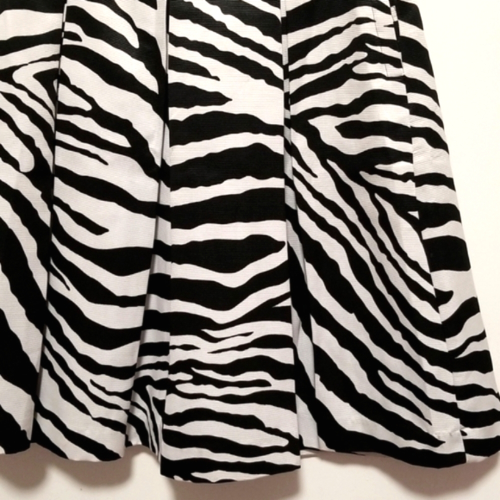 Express Design Studio Zebra Print Pleated Skirt - image 2